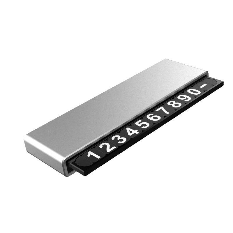Y5 slide parking sign, silver face on white