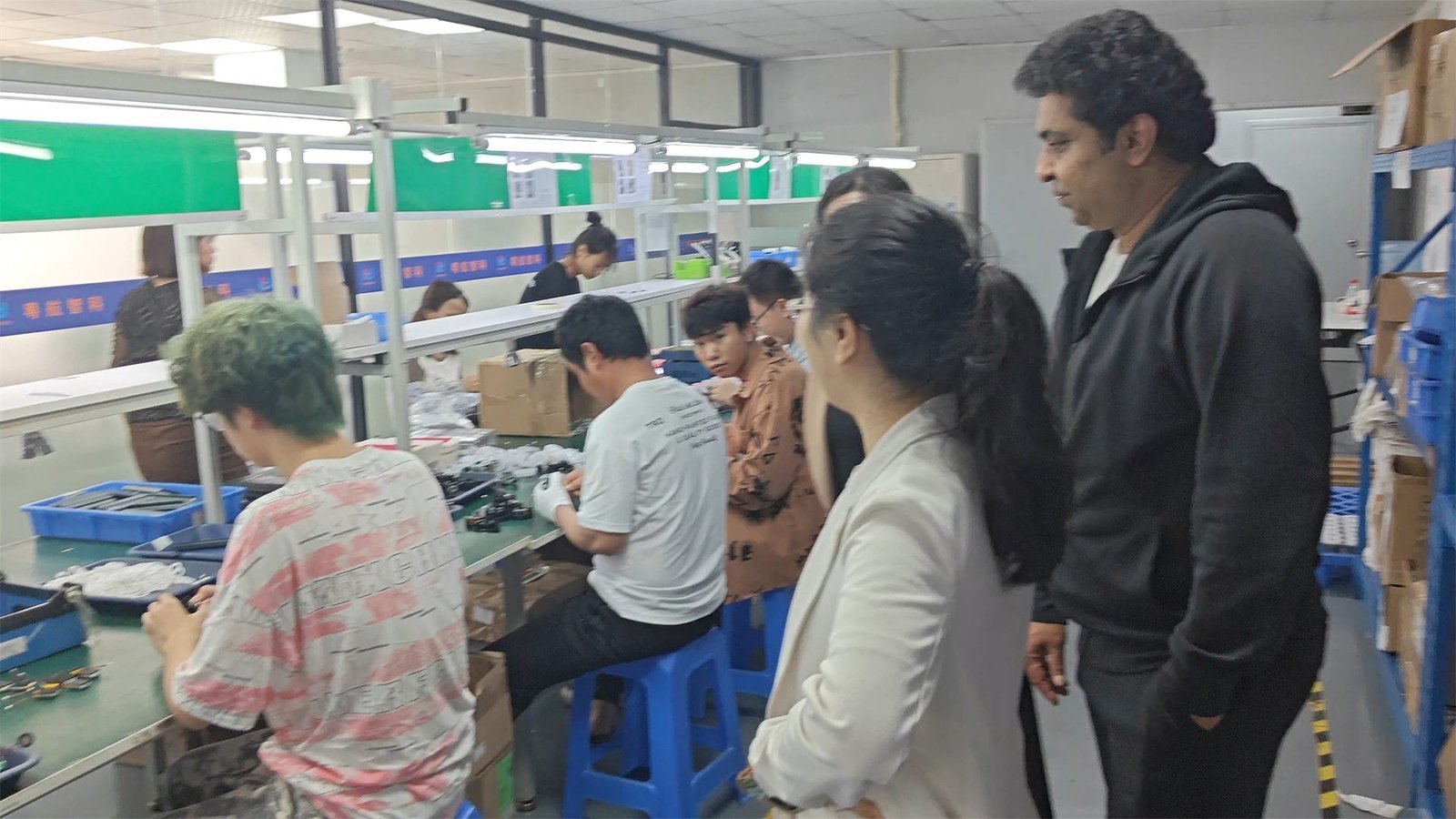 Buyers touring the Yuehang production floor in Dongguan